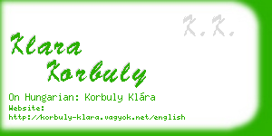 klara korbuly business card